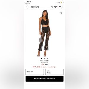 Superdown black lace set